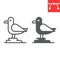 Seagull line and glyph icon, sea and herring gull, seagull vector icon, vector graphics, editable stroke outline sign