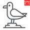 Seagull line icon, sea and herring gull, seagull vector icon, vector graphics, editable stroke outline sign, eps 10.