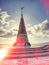 Seagull monument. Popular eeting place at seaside promenade. Palma city