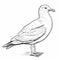 Seagull Outline Coloring Page For Children
