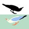 Seagull sits bird vector illustration flat style