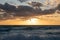 Seagull and Sunrise in Miami South Beach, Florida