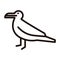 Seagull thin line stylized icon. Vector illustration of a sea bird