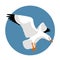 Seagull vector illustration style Flat