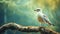Seagull On Wood Branch: Marine Biology-inspired Naturalistic Landscape Photography