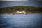 Seagulls flock on Island Hvar, Adriatic sea, Croatia