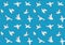 Seagulls seamless pattern. Cartoon gull flying over sea. Marine vector endless texture