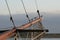 Seagulls on ship mast