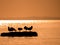 Seagulls sitting on wooden wave breaker