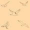 Seagulls sketch. Pencil drawing by hand. Figure in vintage style. Vector