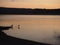 Seagulls at sunset on the Kent Estuary, Cumbria, England