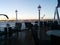 Seagulls swooping over cruise ship restaurant