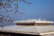 Seagulls taking nap on a warm restaurant roof