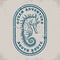 Seahorse animal vintage monochrome logotype