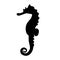 Seahorse black vector silhouette isolated on white background
