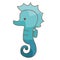 Seahorse cartoon icon falt design illustration for decoration on marine life and ocean concept