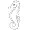 Seahorse Line art Black on white background Illustration doodle Monochrome Underwater World collection Icons and symbols