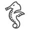 Seahorse line icon, ocean life concept, Sea horse sign on white background, Underwater aquatic animal symbol in outline