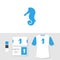 Seahorse logo design with business card and t shirt mockup