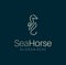 Seahorse Logo with a Line style logotype Vector Design Icon. Minimalist Unique Simple Sign Animal Mono Line