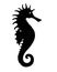 Seahorse - Ocean inhabitant - Silhouette for logo or pictogram. Fish seahorse black silhouette icon