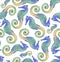 Seahorse seamless pattern tile