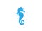 Seahorse a small marine fish with segmented bony armor logo