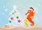 Seahorses celebrate Christmas