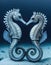 Seahorses facing each other making a heart shape