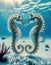 Seahorses facing each other making a heart shape