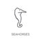 Seahorses linear icon. Modern outline Seahorses logo concept on