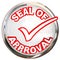 Seal of Approval Quality Control Endorsement Label Stamp