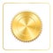 Seal award gold icon. Blank medal isolated on white background. Stamp for design. Golden emblem. Symbol of assurance