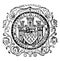 The seal for the city of Chichester England vintage illustration