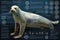 Seal cyborg animal detailed infographic, full details anatomy poster diagram illustration generative ai