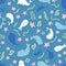 Seal ocean seamless pattern design