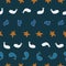 Seal ocean seamless pattern design