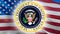 Seal of the President of the United States on USA flag. American presidential / Great seal. American eagle, 3d rendering. American