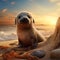 A seal puppy  Made With Generative AI illustration