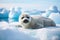 Seal\\\'s Haven: Blue Icebreaker Amidst Arctic Wildlife.