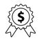 Seal stamp with dollar money symbol line style icon