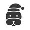 Seal wearing santa hat silhouette icon design