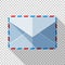 Sealed envelope icon in flat style on transparent background