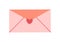 Sealed pink Envelope with a Heart. Love message. Letter for Valentine\\\'s Day. Isolated element.