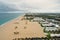 Sealine with sand beach in Fort Lauderdale, USA