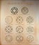 Seals of King Solomon, powerful magical symbols on old paper, papyrus