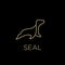 Seals sea lion animal line gold logo icon design vector illustration