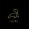 Seals sea lion animal line gold logo icon design vector illustration