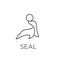 Seals sea lion animal play with the ball line logo icon design vector illustration