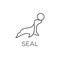 Seals sea lion animal play with the ball line logo icon design vector illustration